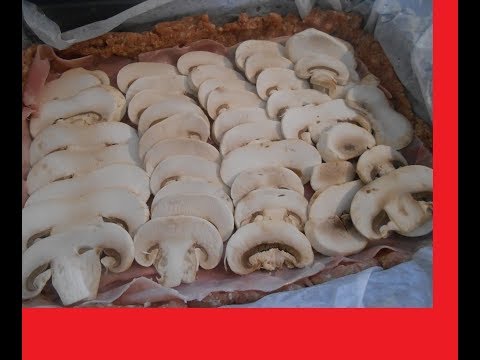 POLPETTONE RIPIENO AL FORNO CON PROSCIUTTO COTTO E  FUNGHI