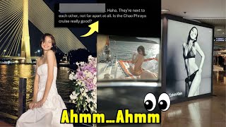 Lisa in white wedding dress coincidentally fans spotted her and Fred at Chao Phraya Cruise.. Wow