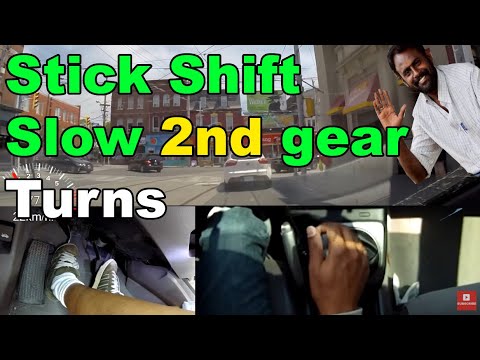 (32) clutch in and coast very slow 2nd gear right turns