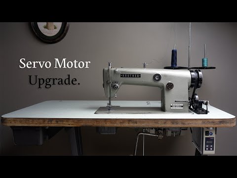 easy upgrade for old industrial sewing machine (clutch to servo motor install)