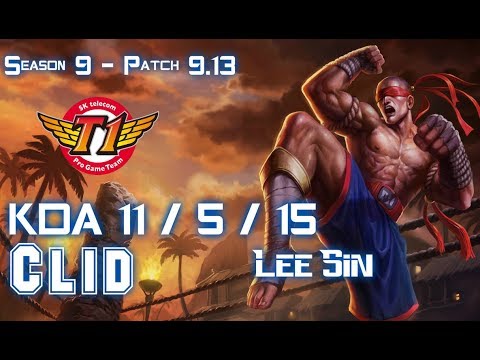 SKT T1 Clid LEE SIN vs OLAF Jungle - Patch 9.13 KR Ranked