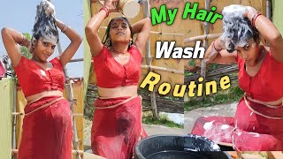 My Hair Wash Full From Shampoo to Drying  मै �