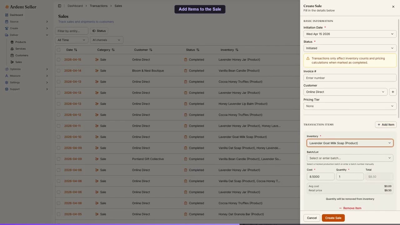 Thumbnail for How to Record Your First Sale