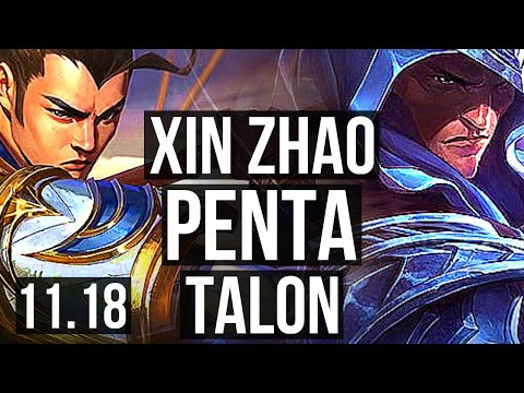 XIN ZHAO vs TALON (JUNGLE) | Penta, 15/2/7, 1.4M mastery, Legendary | KR Diamond | v11.18