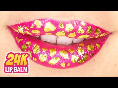 DIY 24K Gold Lip Balm!! Beautiful Summer DIY / Beauty Hack! Video