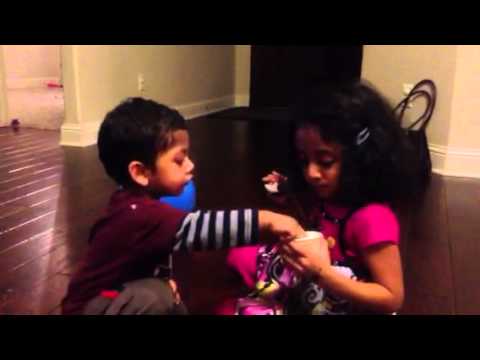 Ruthvi feeding ice cream to Krish