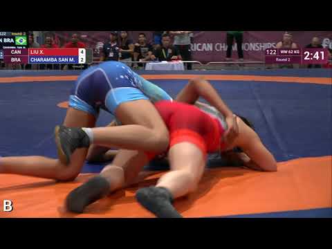 Round 2 WW - 62 kg: X. LIU (CAN) v. M. CHARAMBA SAN (BRA)