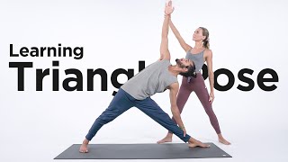 How to Practice Triangle Pose + Reverse Triangle Pose | Learning Yoga