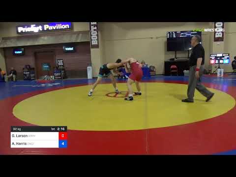2018 Marine Corps US Open/UWW Junior Freestyle 92 Con 8 #1 - Gunnar Larson (Army) Vs. Austin Harri
