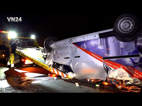 19.08.2025 - VN24 - Zwei Transporter überschlagen sich bei schwerem Unfall auf A2 bei Dortmund