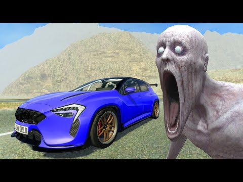 Escape by Car from The Shy Guy (SCP 096) #2 - BeamNG.Drive