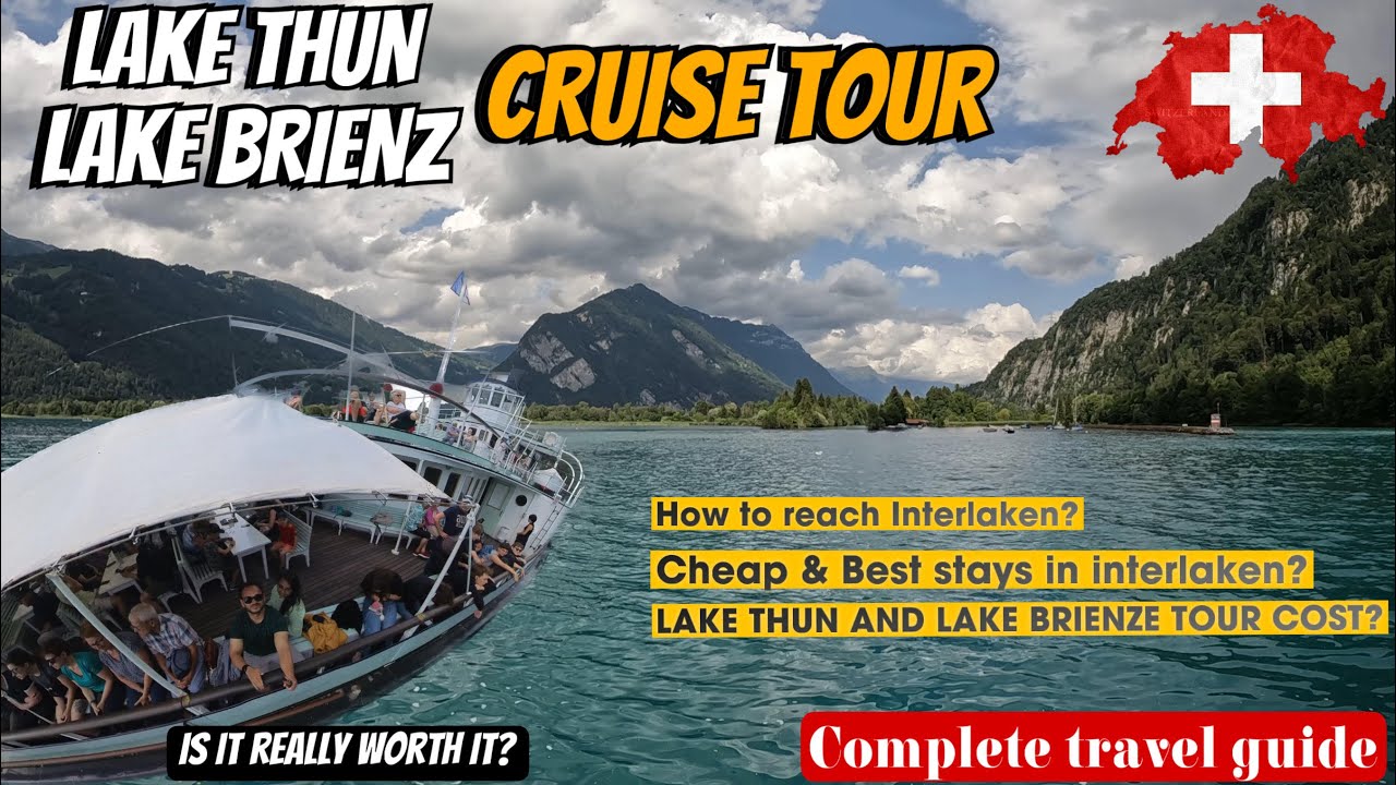 Join travelers as they experience cruise journey through Lake Thun.