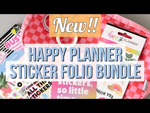 New! Happy Planner Sticker Zip Folio Bundle - I Love Stickers - Unboxing and Flip Through! Feb 2023