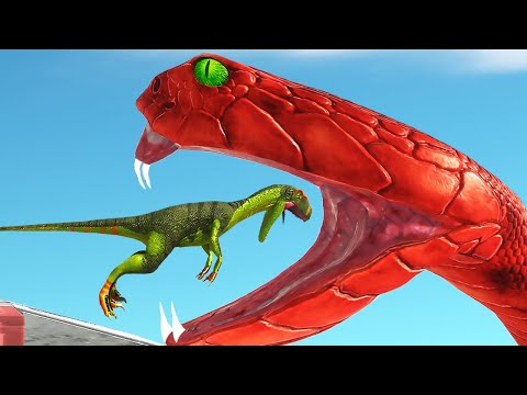 Giant Snake Bites Units ( Titanoboa attack)- Animal Revolt Battle Simulator