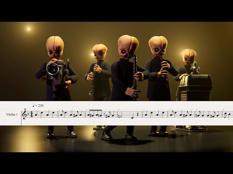 STAR WARS CANTINA BAND THEME - Easy Violin Sheet Music Notes Tutorial + PDF