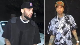 Chris Brown And Tyga Leave The Logan Paul/KSI Post-Fight Party In Style