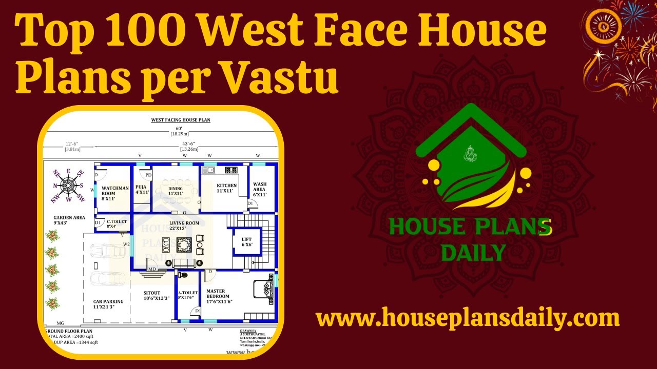 Top 100 West Face House Plans per Vastu | House Plan Designs