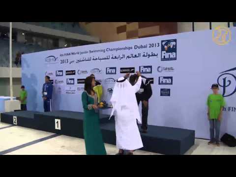 Games Guy expresses his feeling about 2nd place in 400.m medley - 4th FINA World Junior Swimming