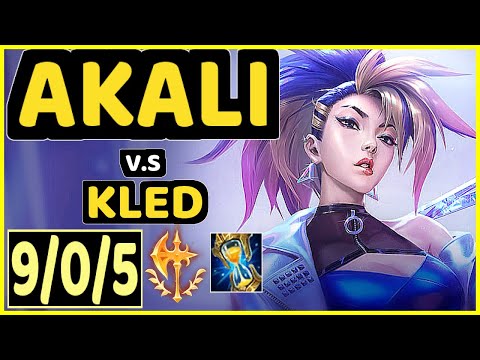 ABLAZEOLIVE (AKALI) vs KLED - 9/0/5 KDA MID CHALLENGER GAMEPLAY - NA