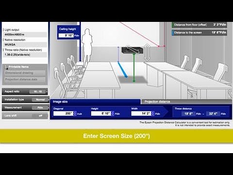 Epson Standard Projectors | Throw Distance Calculator