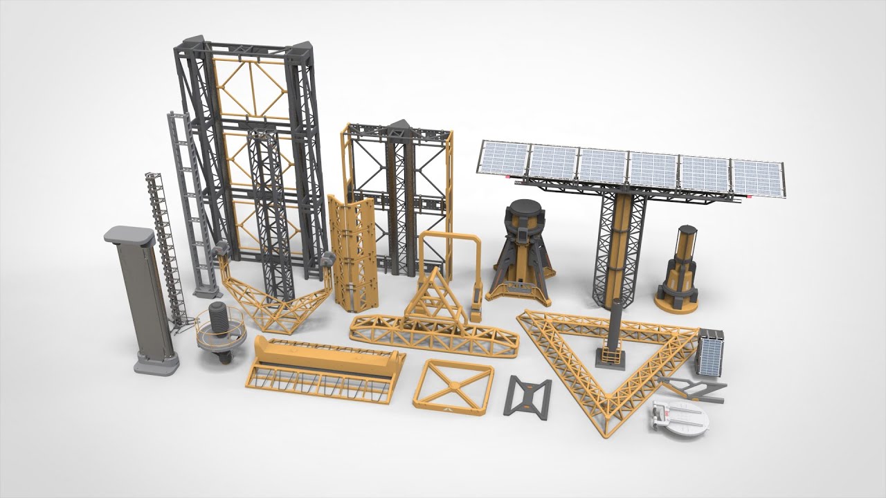 Sci-fi Architecture kitbash 43 3D Model