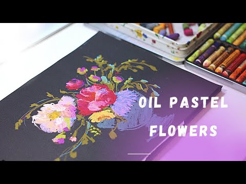 Oil pastel Drawing flowers