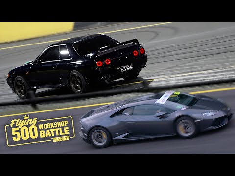 Turbosmart Flying 500 - Our 800hp R32 GT-R  vs Twin Turbo Lambos and More Monsters!