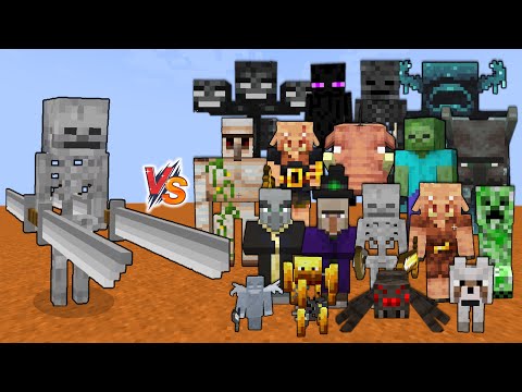 SKELETON ASSASIN vs Every mob in Minecraft - Skeleton Assasin (Rexy's Expansion) vs All mobs