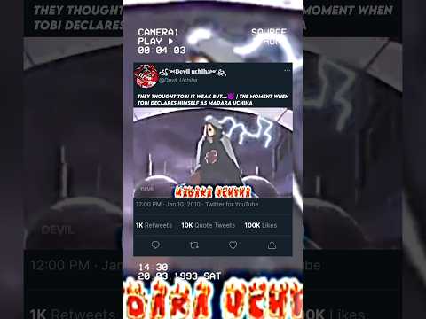 The moment when Tobi declares himself as Madara uchiha||#naruto #narutoshippuden #otaku