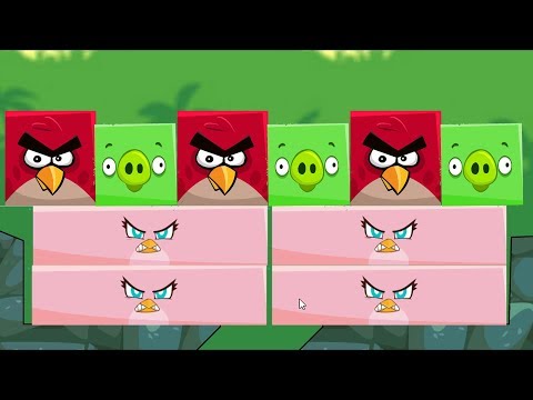 Angry Birds Kick Piggies - RESCUE RECTANGLE STELLA FROM SQUARE BAD PIGGIES ALL LEVELS!
