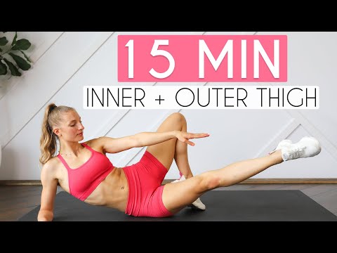 15 MIN THIGH WORKOUT (No Equipment) - Tone & Tighten Inner and Outer Thighs