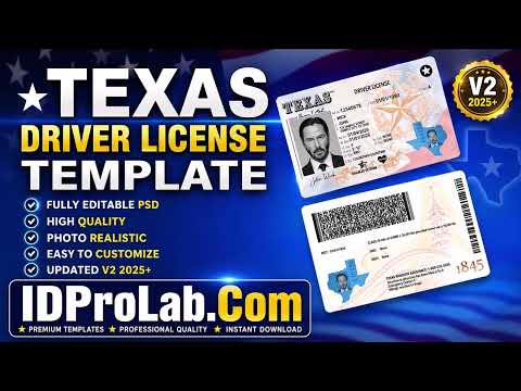 Free Editable Texas Drivers License Template