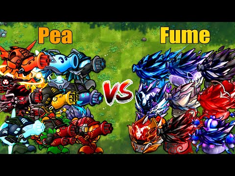 PVZ 1 Fusion 3.3 Challenge!! Team Pea VS Team Fume VS 300 Zombie Random - Who Will Win?
