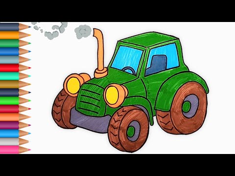 Deseneaza un Tractor - desene DIY pentru copii