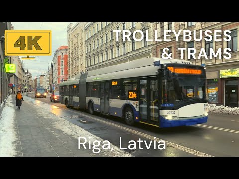 Trams and trolleybuses in Riga, Latvia | 2021