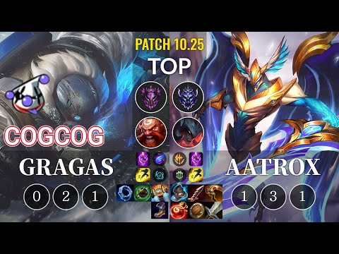 RJ Cogcog Gragas vs Aatrox Top - KR Patch 10.25