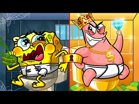RICH PRISON  vs POOR PRISON | Prison escape journey of Spongebob || Spongebob Squarepants Animation