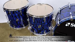 Video thumbnail for Sonor SQ2 Maple Shells 6 Pc Kit Blue Tribal Finish 6 Piece Medium Heavy Maple Shells ​Sizes  22 x15 by SONORSam