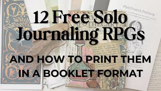 12 Free Solo Journaling RPGs and How to Print Them in Booklet Format