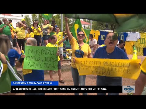 Apoiadores de Jair Bolsonaro protestam em frente ao 25 BC em Teresina 02 11 2022