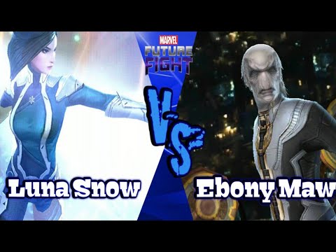 Luna Snow T3 & Deadpool T3 Vs Ebony Maw Stage 59 - Marvel Future Fight