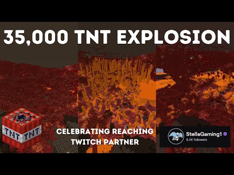 Exploding 35,000 TNT In Survival Minecraft- Twitch Partner Celebration
