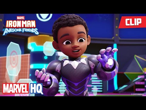 Black Panther Shows Off His Skills | Marvel’s Iron Man and his Awesome Friends