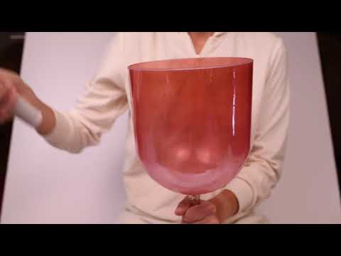 Crystal Tones - Alchemy Singing Bowl: 8″ E-15 Rose Quartz White Light Aura Gold Practitioner