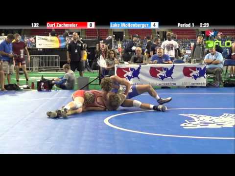 Junior 132 - Curt Zachmeier (North Dakota) vs. Luke Wolfenberger (Oklahoma)