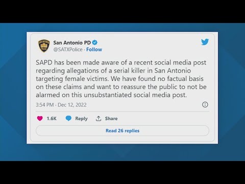SAPD denies social media rumor of San Antonio serial killer