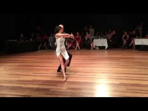  Diana Cruz  and  Nick Jones  are  dancing  to  "  Todo es amor  "  by  Rodolfo Biagi  at  Byron Bay Tango Festival  in  2016