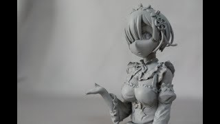 【３度目くらいの正直】レム 上半身だけ作ってみた。(no Painting)   Figure created