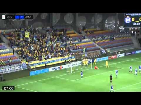 Football.by. БАТЭ - Слуцк. Гол Гордейчука (1:0)
