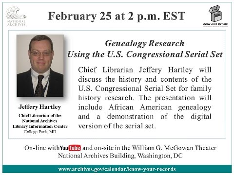 , title : 'Genealogy Research Using the U.S. Congressional Serial Set (2016 Feb. 25)'